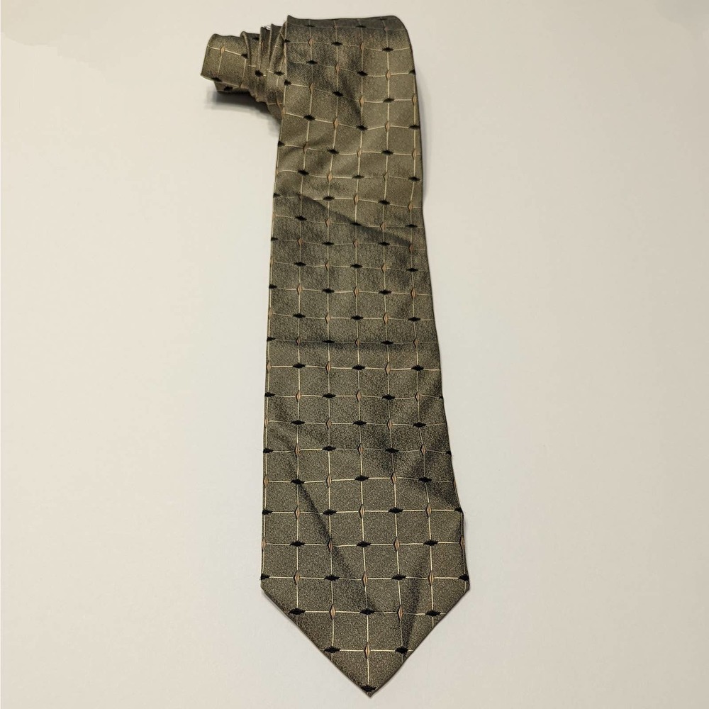Bergamo New York Light Brown 100% Silk Tie